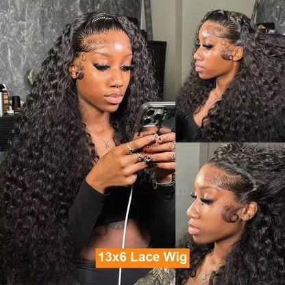 Natural Deep Wave Human Hair Wigs 40 Inch Extra Long 13x4 13x6 Hd Lace Frontal Design 250 Density