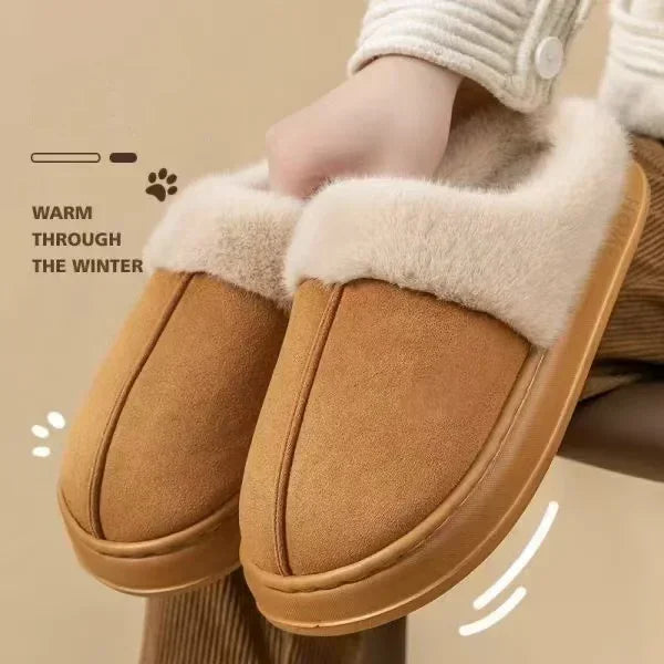 Plush Winter House Slippers – Warm Non-Slip Indoor Shoes