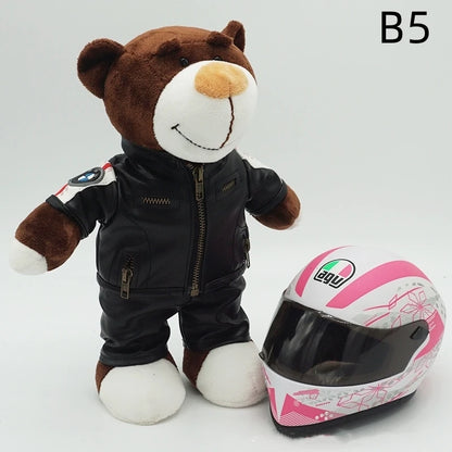 Motorcycle Helmet Teddy Bear Plush Toy – Biker Stuffed Animal Gift
