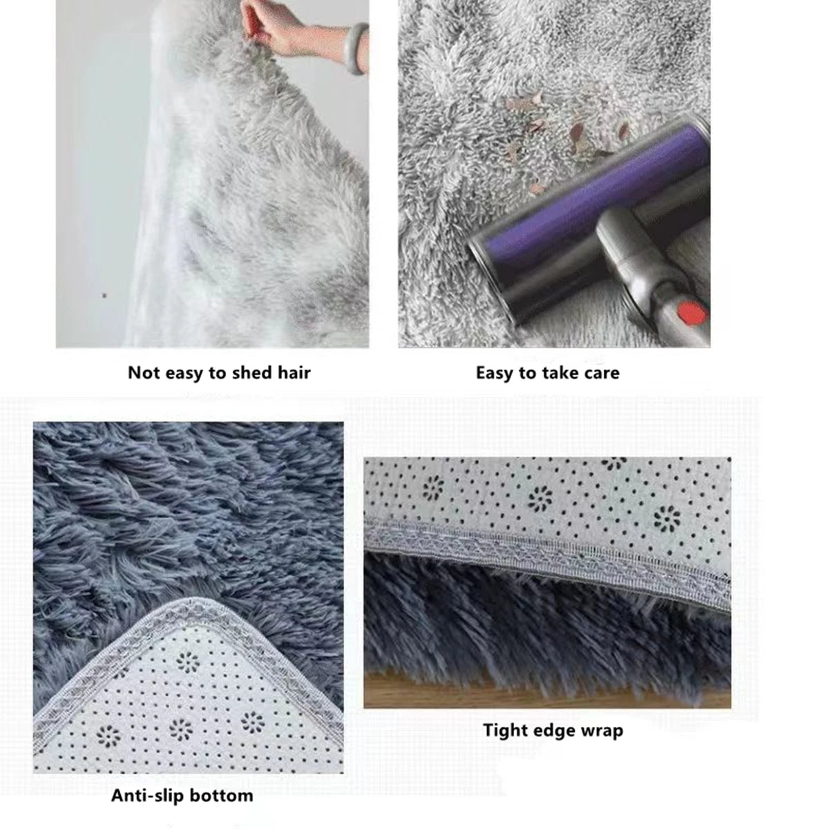 Fluffy Shaggy Area Rug – Soft Tie-Dye Plush Carpet for Bedroom & Living Room