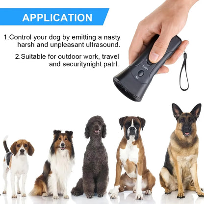 Ultrasonic Dog Bark Deterrent & Trainer with LED Light