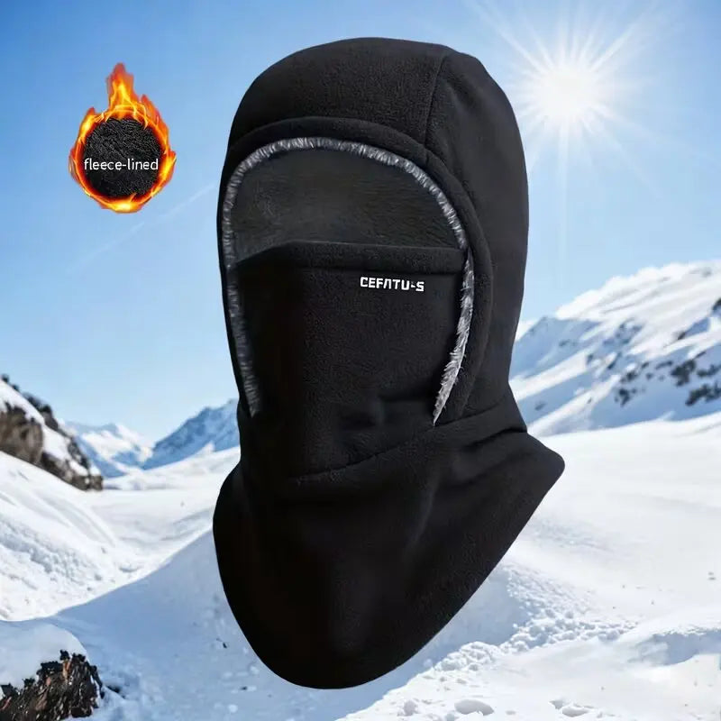 Fleece Balaclava Full Face Mask & Hood Hat – Windproof Thermal Ski Cap