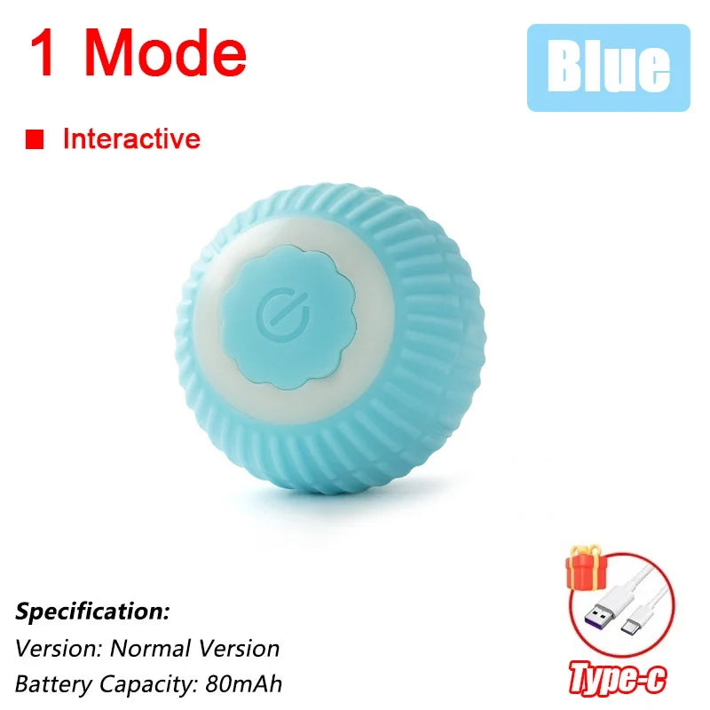 Interactive Cat Ball Toy – Automatic Rolling with Faux Tail, USB Rechargeable