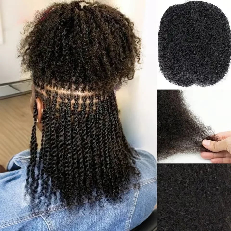 Afro Kinky Curly Bulk Human Hair Braiding Qvr Remy No Attachment - Soft