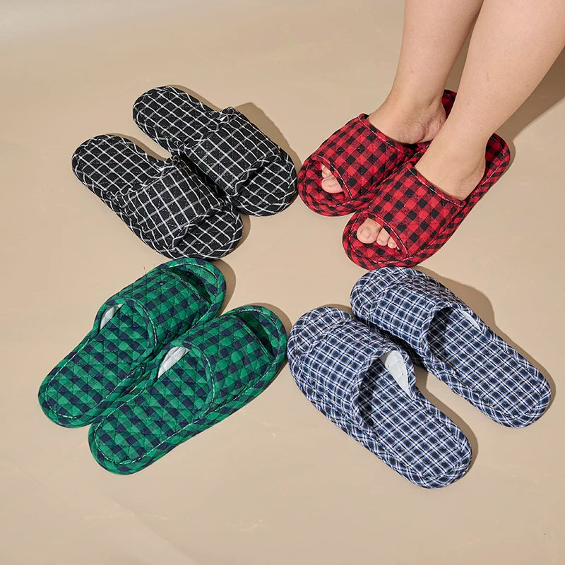 Women Slippers Lightweight Home Shoes Antislip Soft Indoor Fabric - Soft