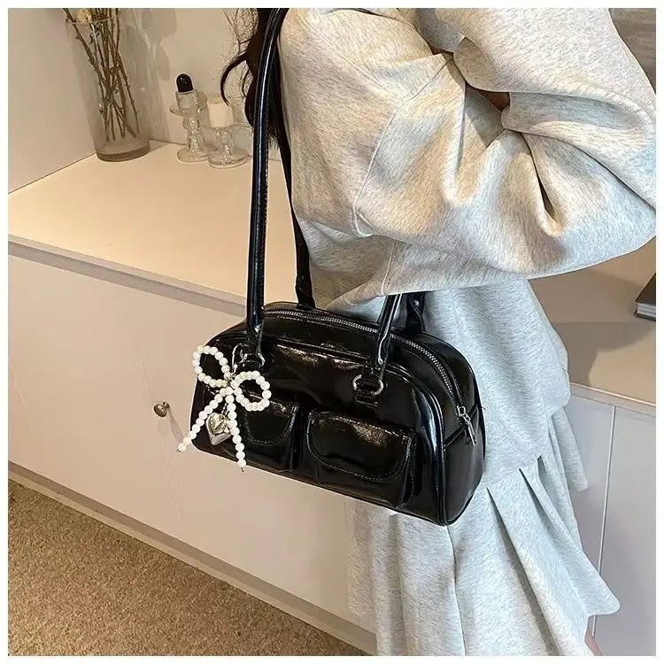 Korean Pearl Bow Shoulder Bag – Women's Pillow Handbag