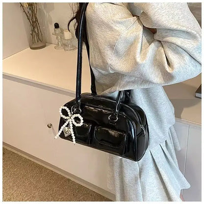 Korean Pearl Bow Shoulder Bag – Women's Pillow Handbag