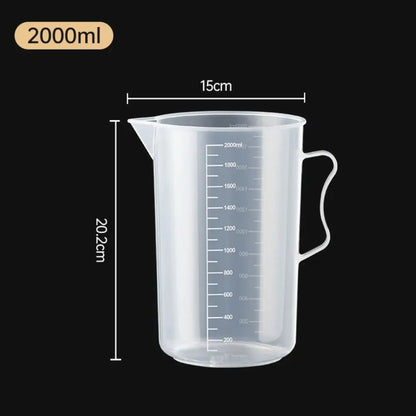 1pc Clear Graduated Measuring Cup Scale Plastic Transparent Mixing Large Capacity Lid Laboratory