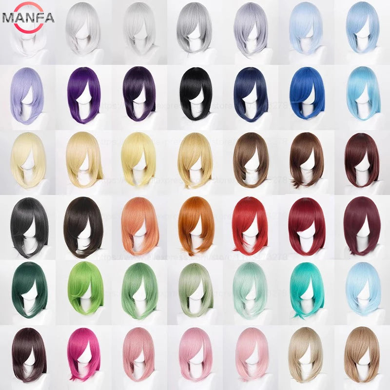 Anime Cosplay Wig - 40cm Medium Straight Wig with Bangs