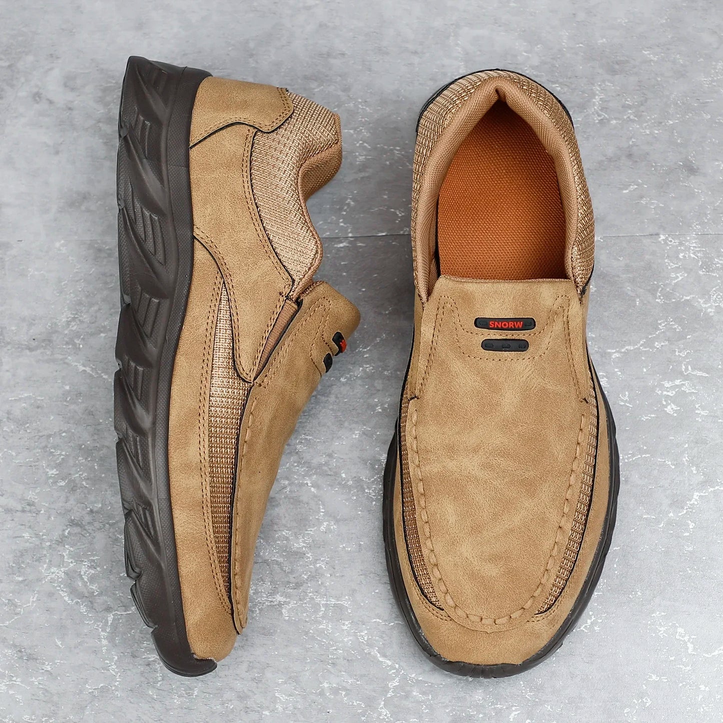 Men's Leather Slip-On Loafers – Breathable Casual Flat Shoes