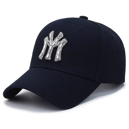 Rhinestone Baseball Cap for Women – Sparkle NY Logo Dad Hat