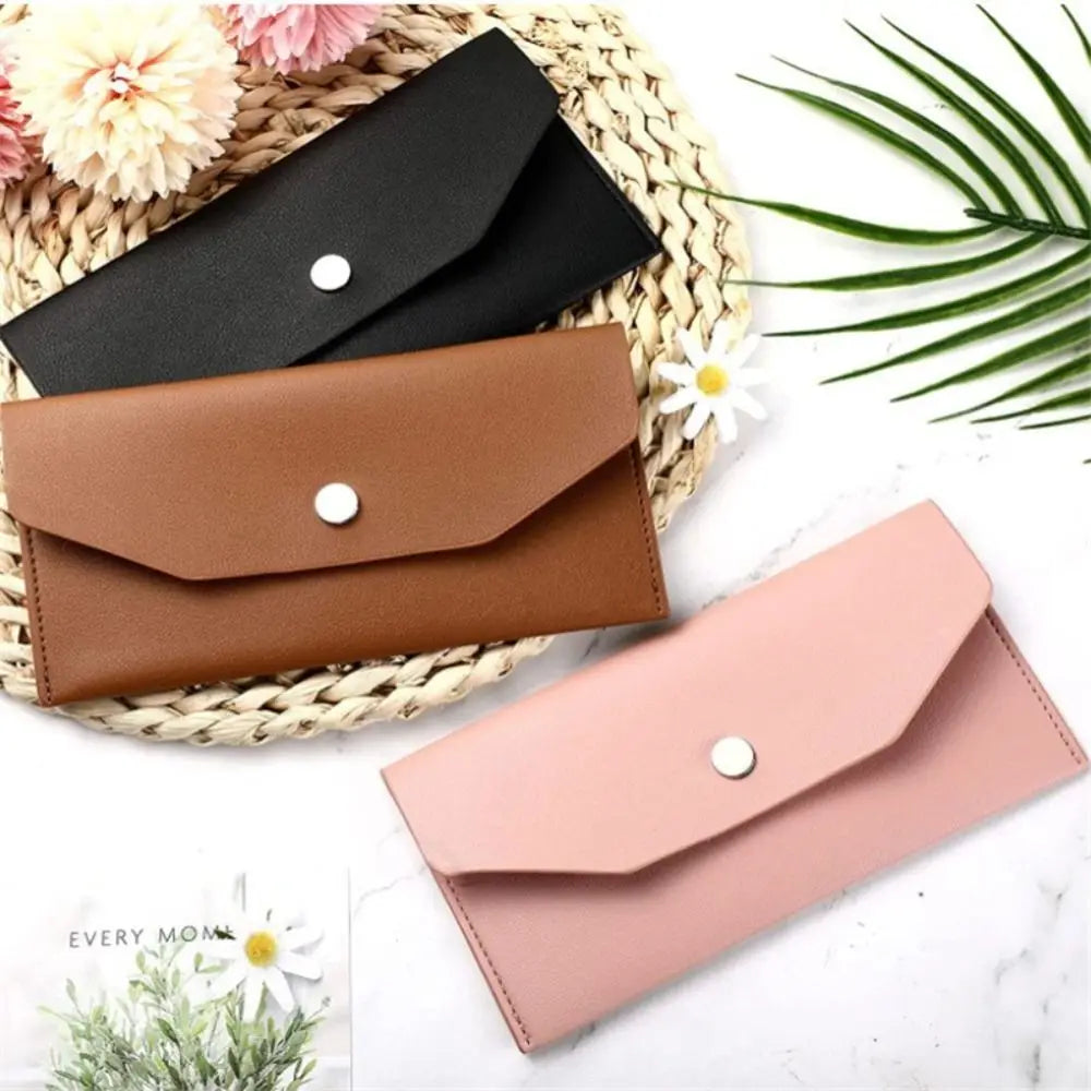 Slim PU Leather Envelope Wallet – Waterproof Cash Organizer