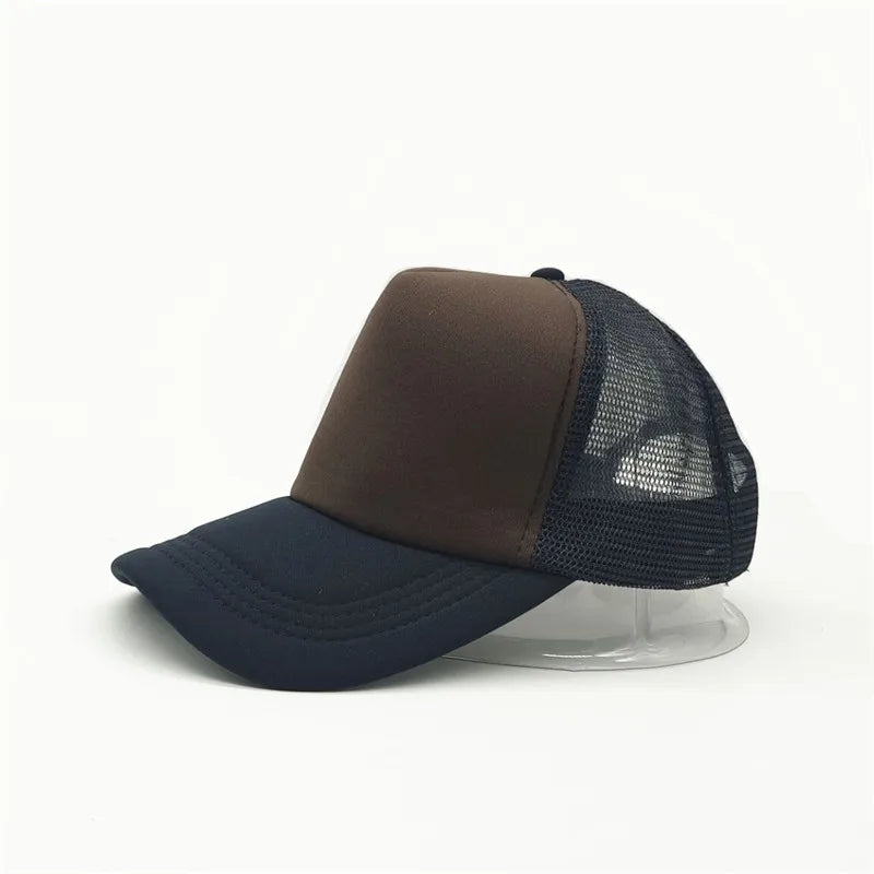 Custom Logo Mesh Trucker Hat – 5-Panel Snapback Baseball Cap for Men & Women