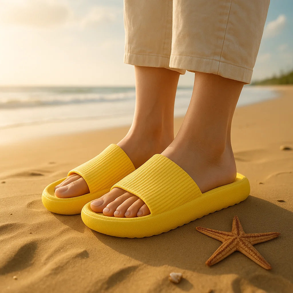 Cloud Slides – Thick 4cm EVA Sole Indoor & Beach Slippers