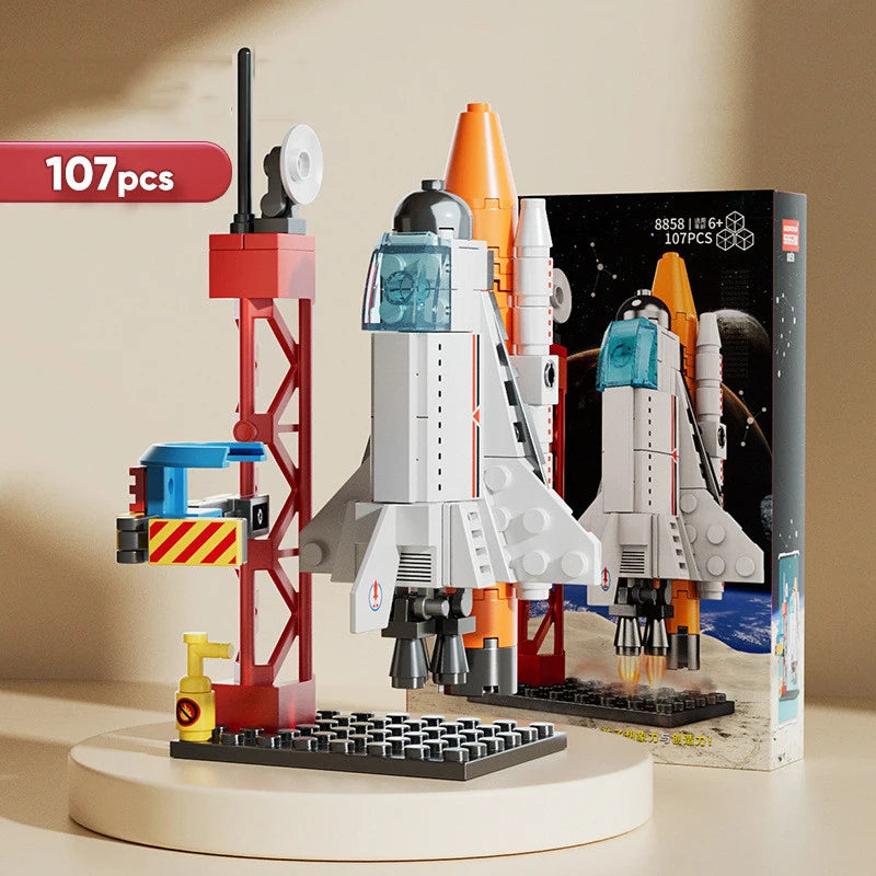 Space Rocket Building Blocks Set – 130-Piece DIY Model Kit