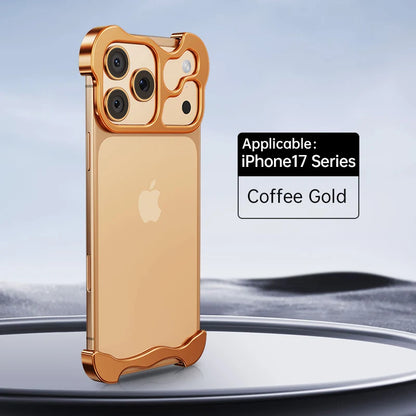 Irregular Metal Bumper Phone Case Iphone Air 13 14 15 16 17 18 Pro Max Plus Lens Film Protect Bare