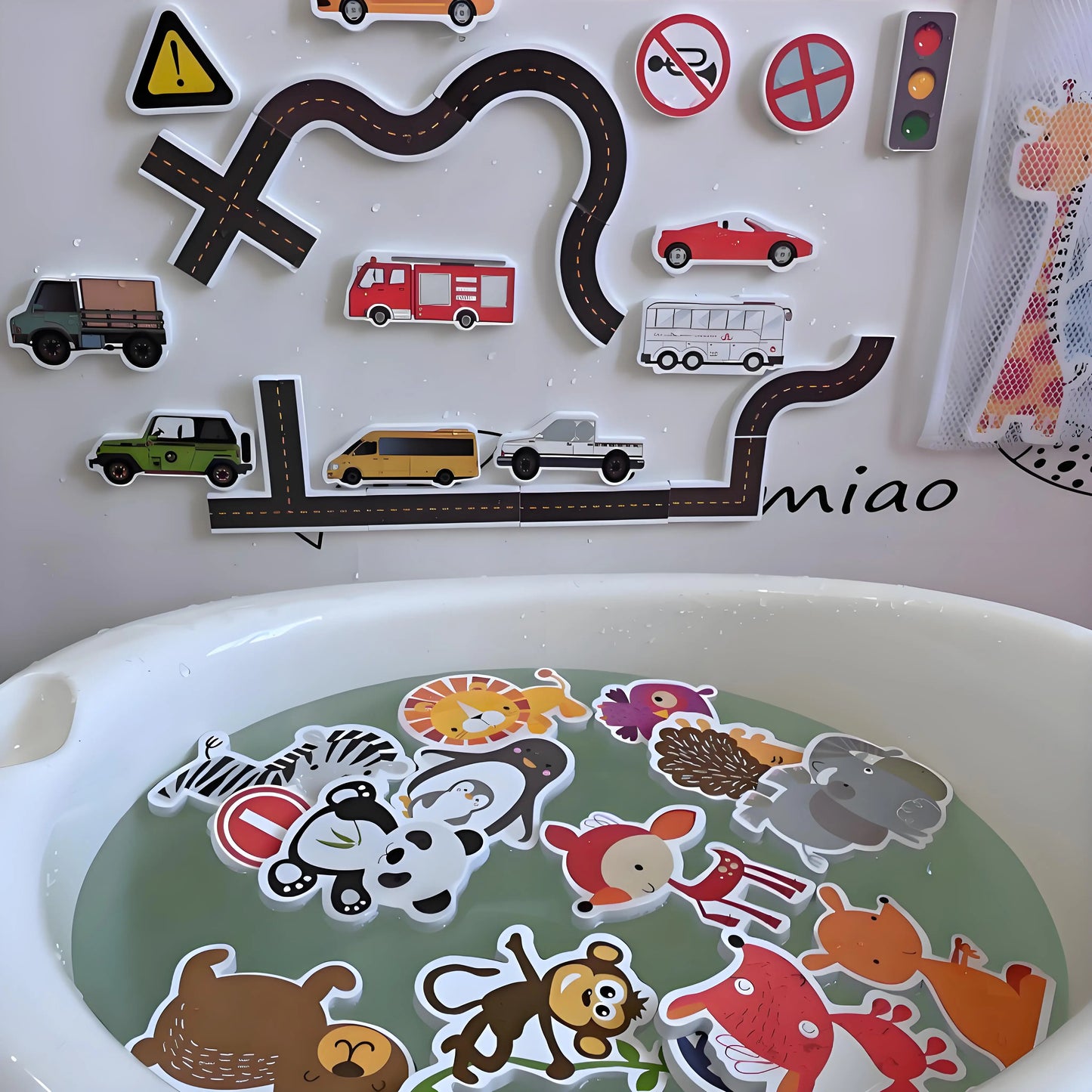 Kids Bath Toys Soft EVA Foam Floating Wall Stickers