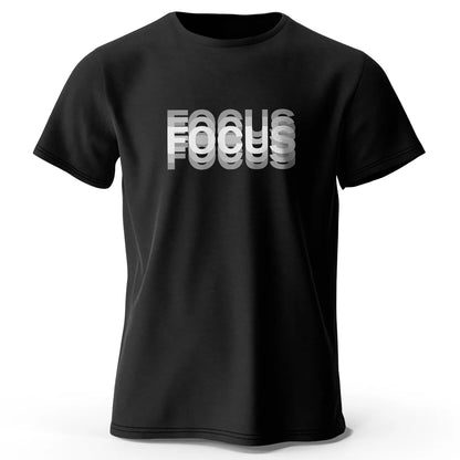 Focus Letter Graphic Cotton T Shirt Minimalist Unisex Short Sleeve Tee
