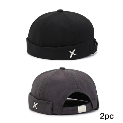 Docker Brimless Beanie Hat – Korean Streetwear Rolled Cap for Men & Women