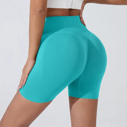 Women's High-Waist Butt Lifting Biker Shorts – Seamless Gym & Running Shorts