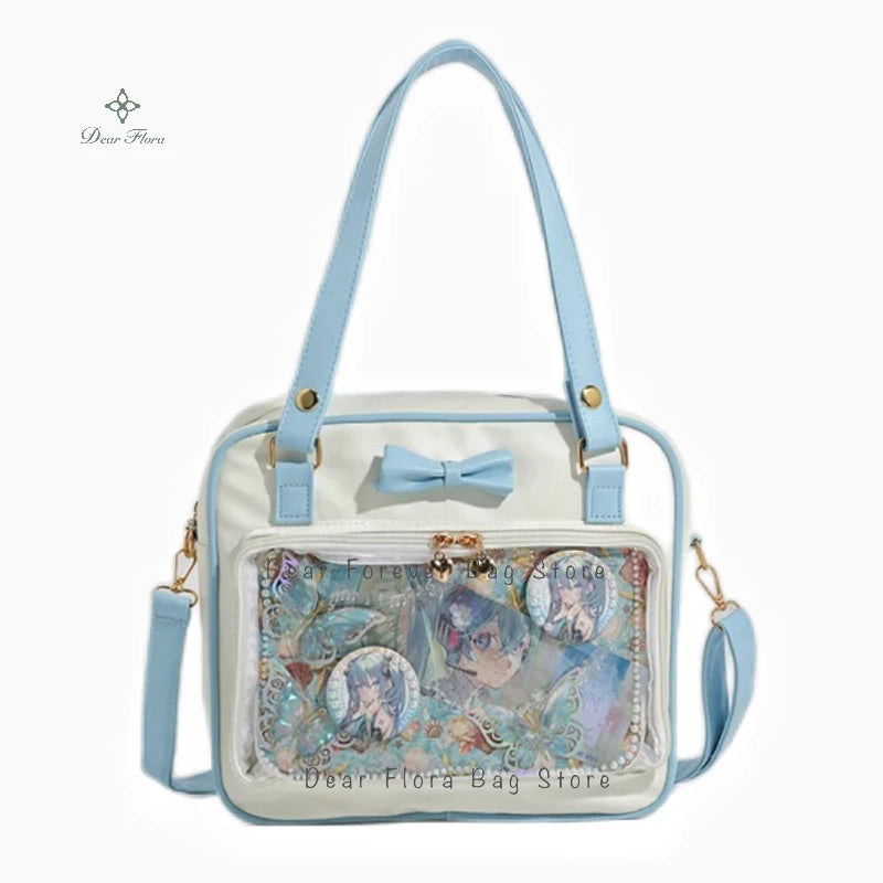 Cute Bow Ita Bag – Transparent DIY Badge Crossbody