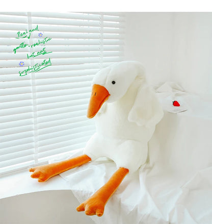 Giant White Goose Plush Pillow Toy – Soft Stuffed Animal Doll
