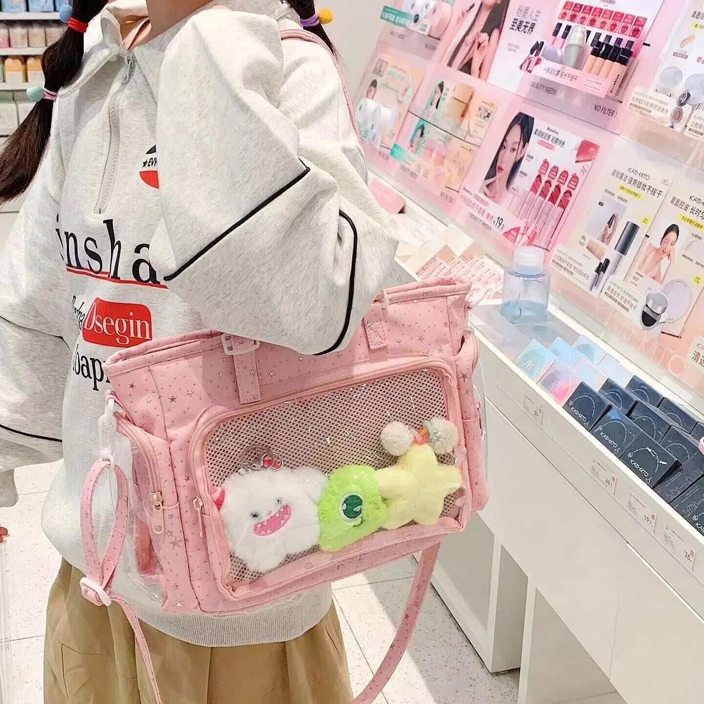 Ita Bag Transparent Window Tote – Y2K Kawaii Crossbody Shoulder Bag
