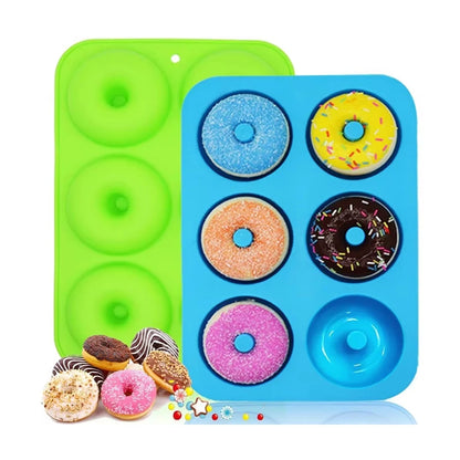 Silicone Donut Mold 6-Cavity Non-Stick Baking Pan for Doughnuts & Bagels
