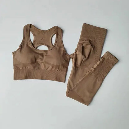 2-Piece Women's Yoga Set – Sports Bra & High Waist Leggings Fitness Suit