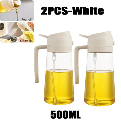 2-in-1 Oil Spray & Pour Bottle with Auto Lid – 500ml