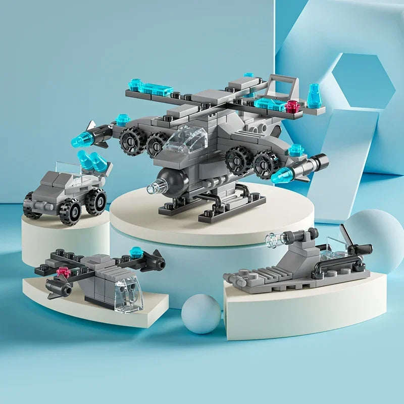 City Police Building Blocks Set – 6-in-1 Vehicle Construction Toy