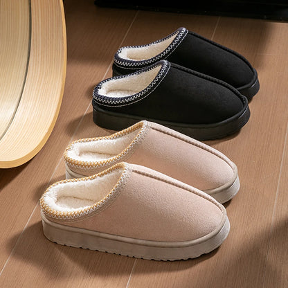 Women S Plush Slippers Winter Warm House Shoes Thick Eva Sole Indoor Outdoor Use Cozy Non-Slip