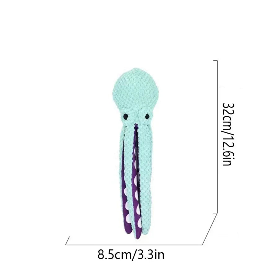 Octopus Dog Toy - Interactive Squeaky Plush Chew Toy
