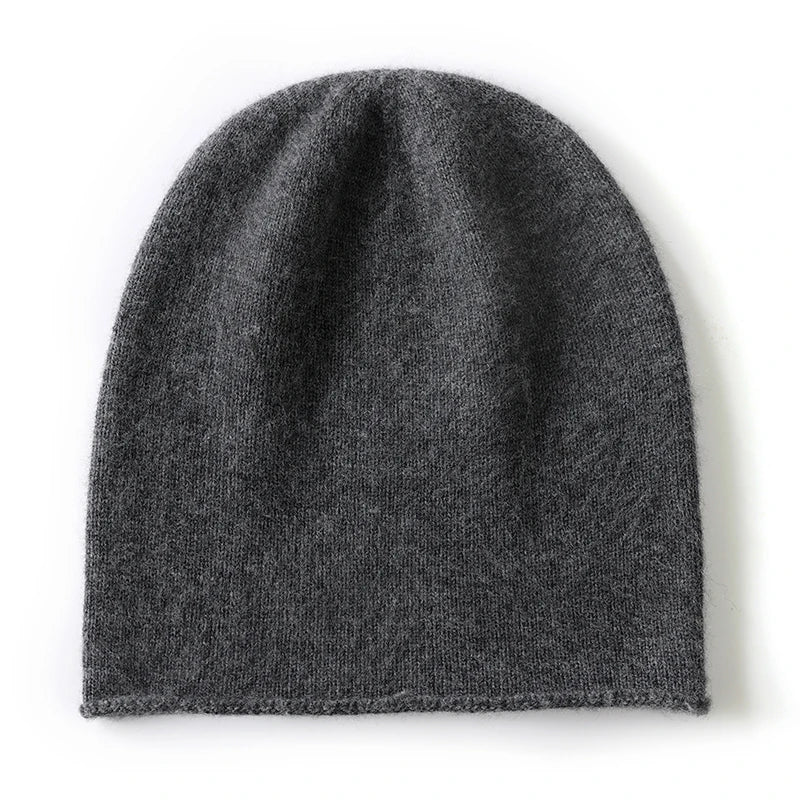 100% Cashmere Knit Beanie – Luxury Winter Hat for Women & Men