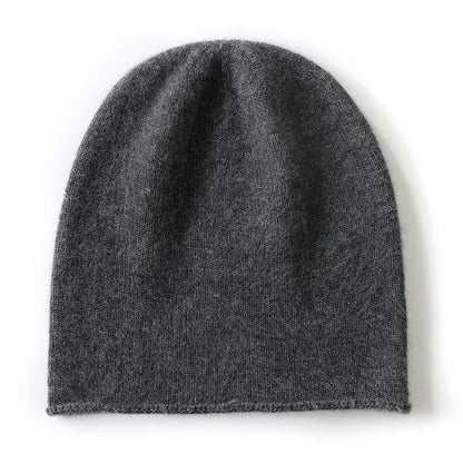 100% Cashmere Knit Beanie – Luxury Winter Hat for Women & Men