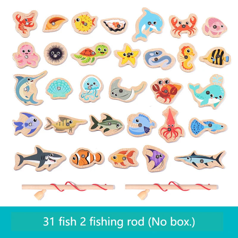 Wooden Magnetic Fishing Toy – Montessori Ocean Learning Game for Kids