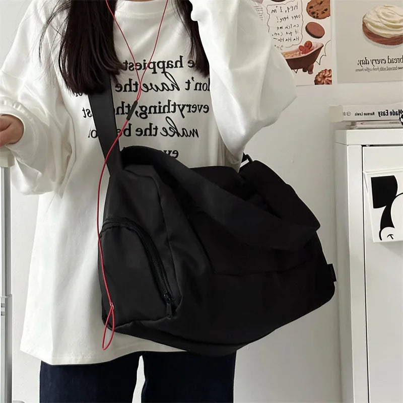 Large Canvas Shoulder Bag – Women's Crossbody Tote for Travel, Yoga & Daily Use
