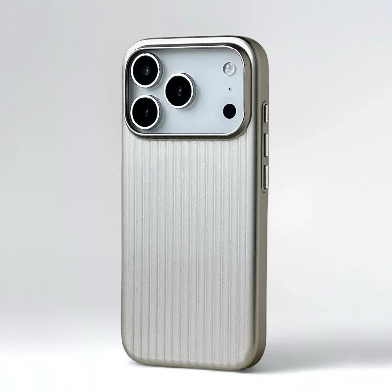 Plating Luggage Stripes Magsafe Phone Case Iphone 18 17 16 15 14 Pro Max Shockproof Wireless Charge
