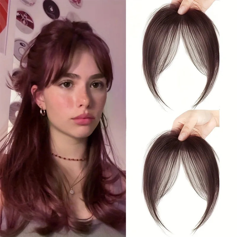 Clip-In Bangs Hair Extension Middle Part Natural Seamless Fringe