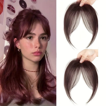 Clip-In Bangs Hair Extension Middle Part Natural Seamless Fringe