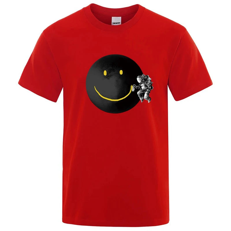 Funny Spaceman Graphic T Shirt Cotton Blend Casual Tee