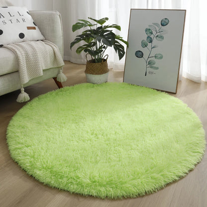 Round Shaggy Rug – Super Soft Fluffy Carpet for Living Room & Bedroom