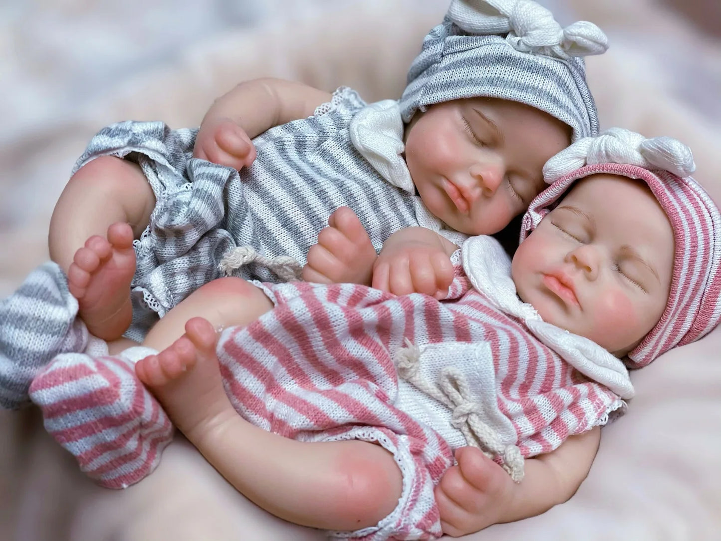 Reborn Baby Doll 33cm Full Body Silicone – Handmade Loulou Newborn