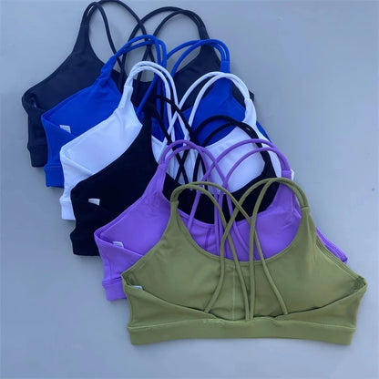 Women's Cross-Back Sports Bra – Soft Fitness Top for Yoga & Gym