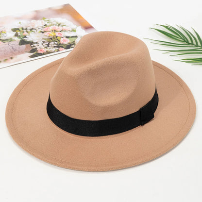 Wide Brim Wool Fedora Hat – Unisex Jazz Style