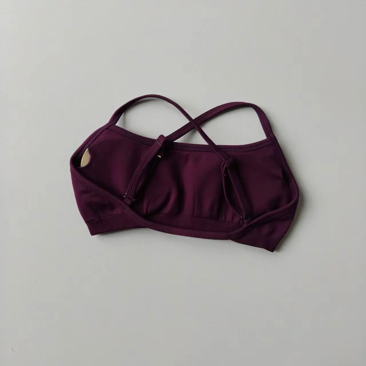 Seamless Cross-Back Sports Bra Women Shockproof Gathering Yoga Crop Top