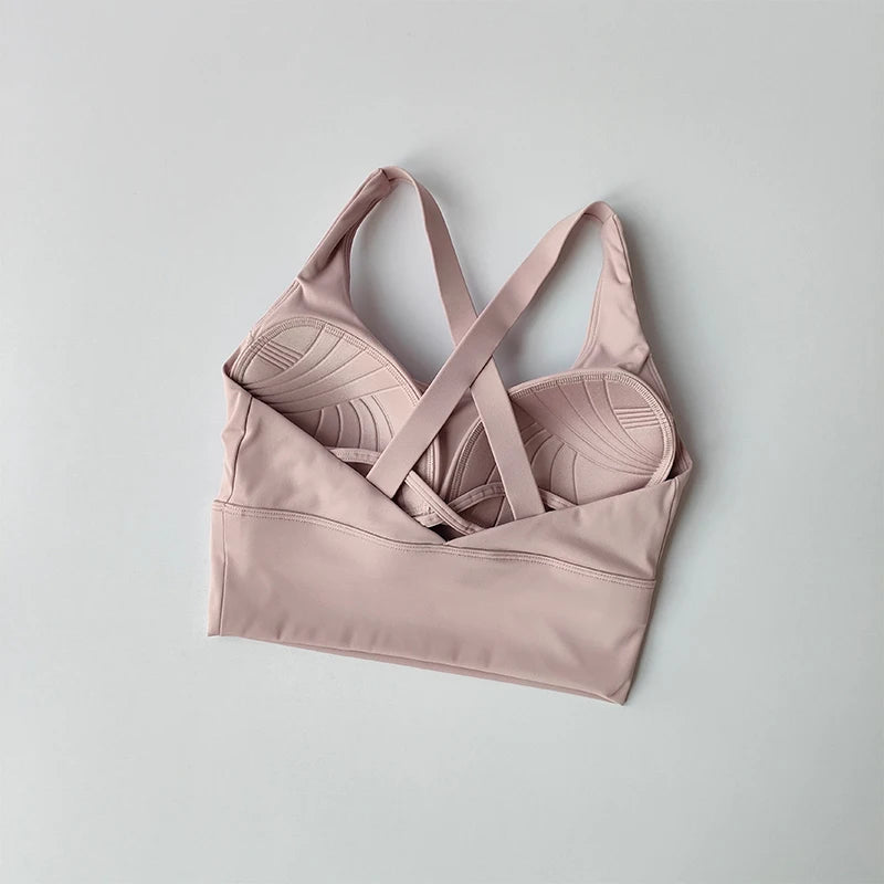 High-Impact Sports Bra with Fixed Removable Pads