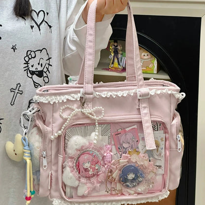 Anime Ita Bag Large Shoulder Crossbody Bag with Clear Window