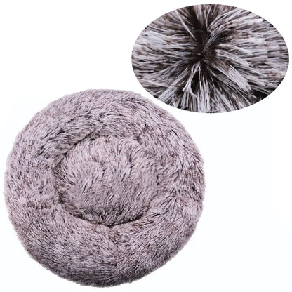 Round Plush Pet Bed – Super Soft Donut Bed for Dogs & Cats