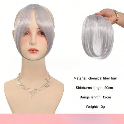 Clip-In Bangs Hair Extension Middle Part Natural Seamless Fringe